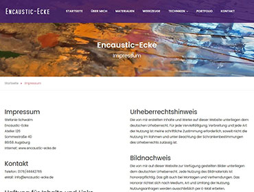 Impressum, Encaustic-Ecke