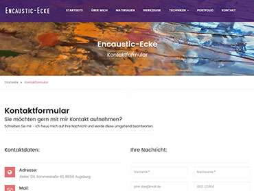 Kontaktformular, Encaustic-Ecke